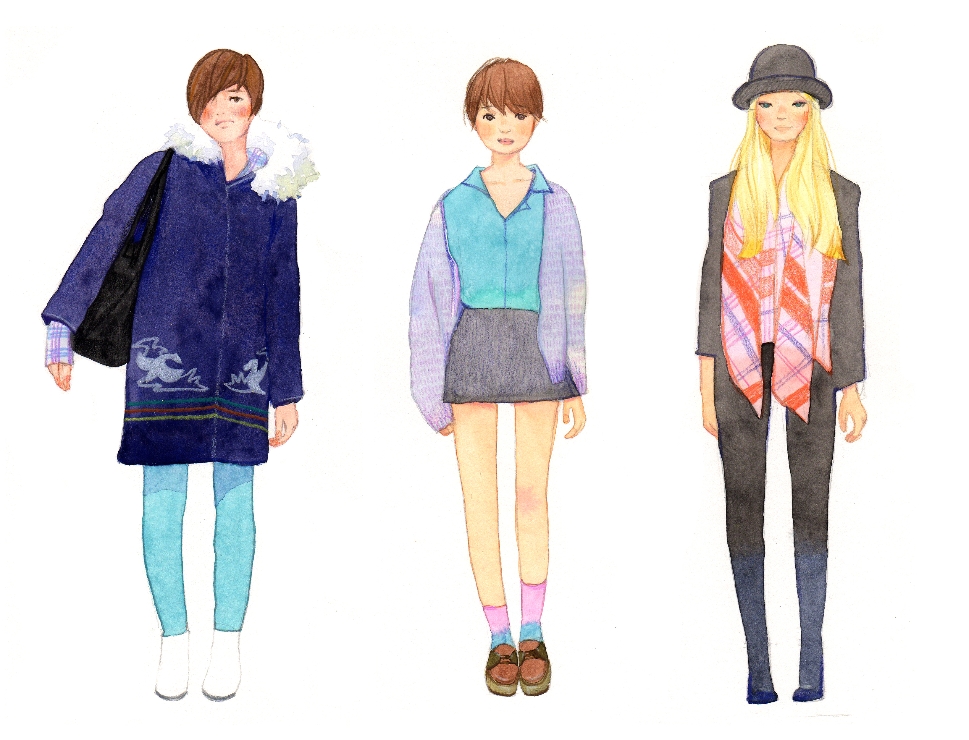 3girls fashion illustration 썸네일