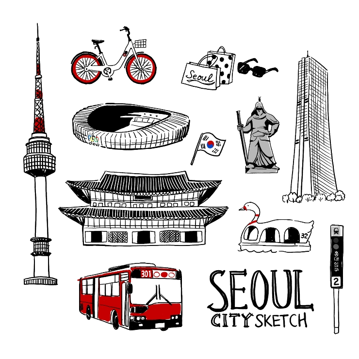 seoul city sketch 