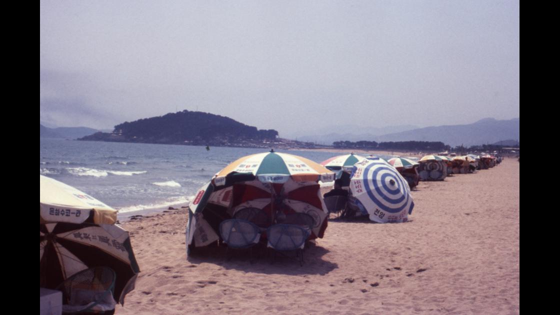 1968년 부산 해운대 극동호텔 앞 해변의 비치파라솔 썸네일