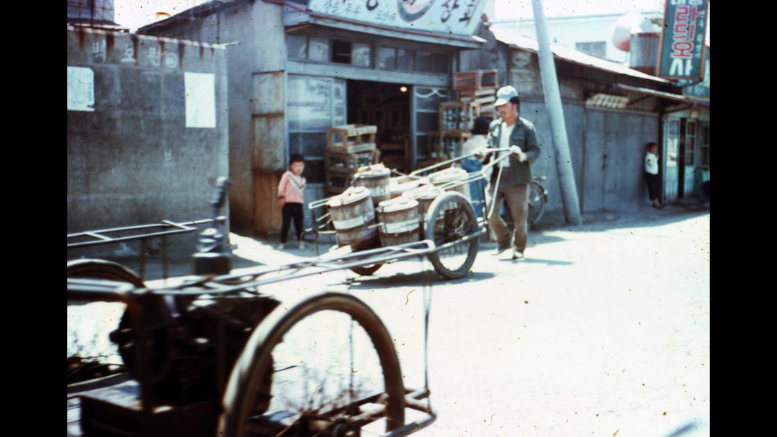 1967년 6월 부산 동래구 거리의 리어가 멸치젓갈 행상인 썸네일