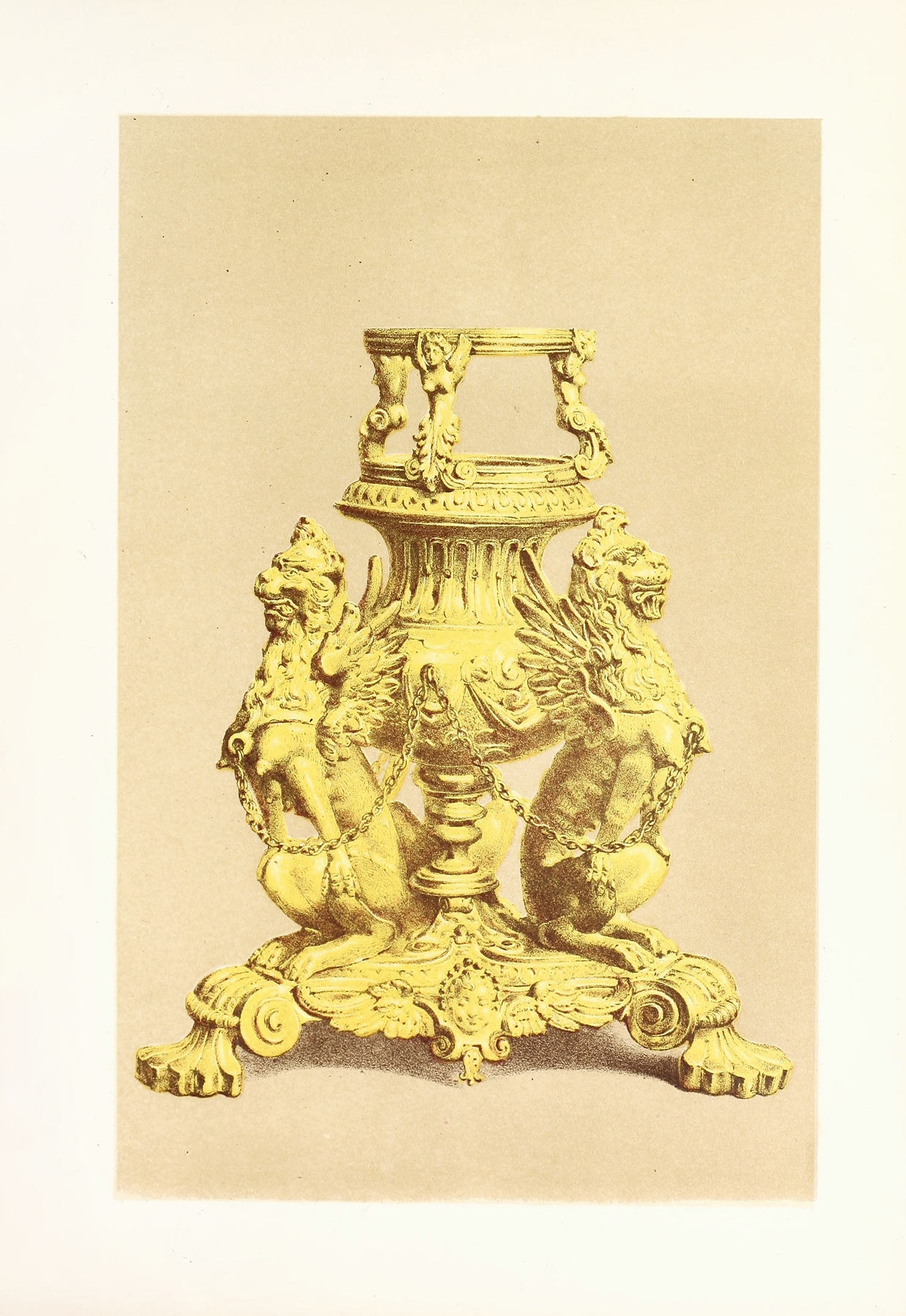 Lamp-Stand, in Gilt Bronze. Italian Cinque-Cento Work 썸네일