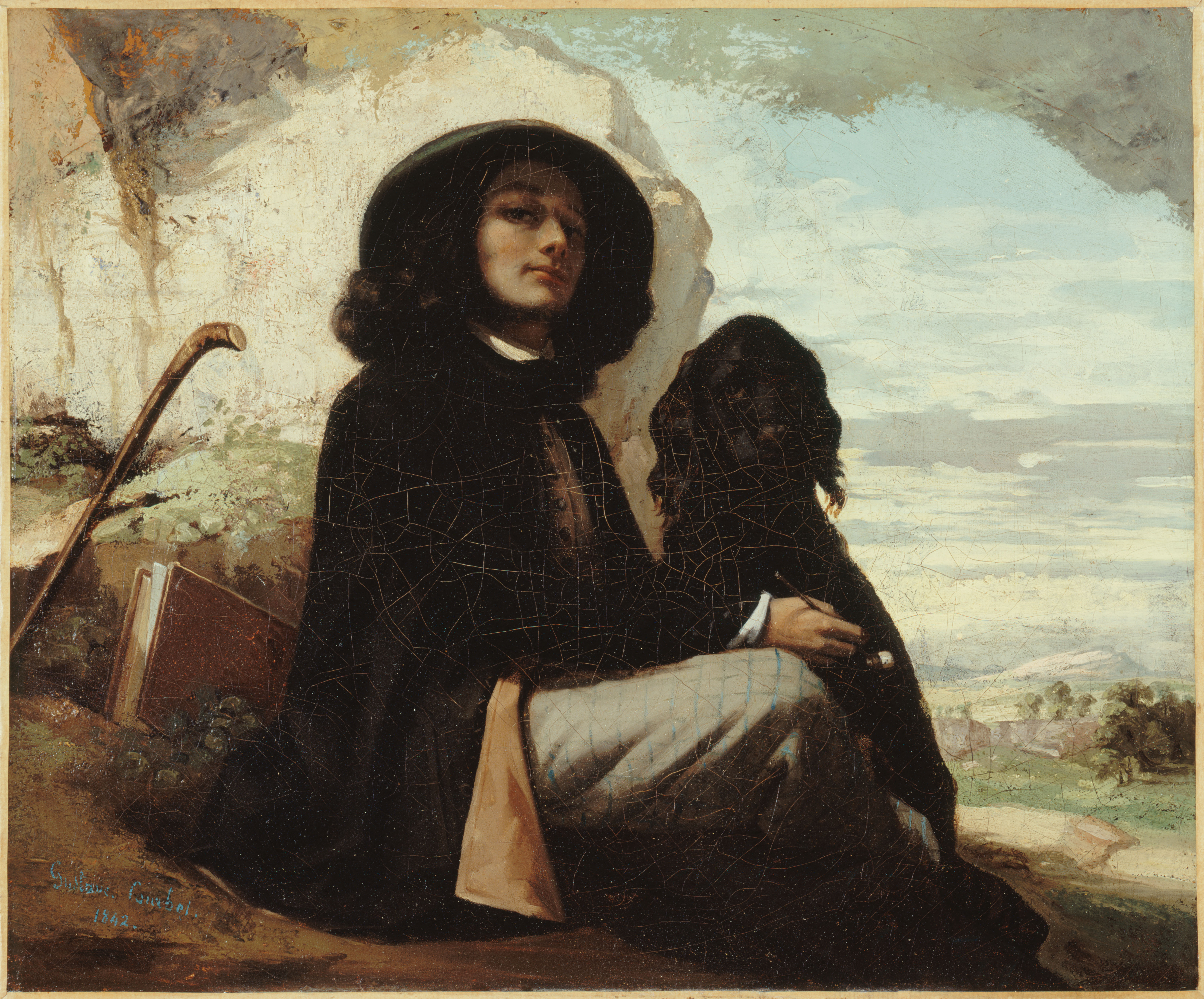 0001_Gustave Courbet_Self-Portrait with a Black Dog 썸네일