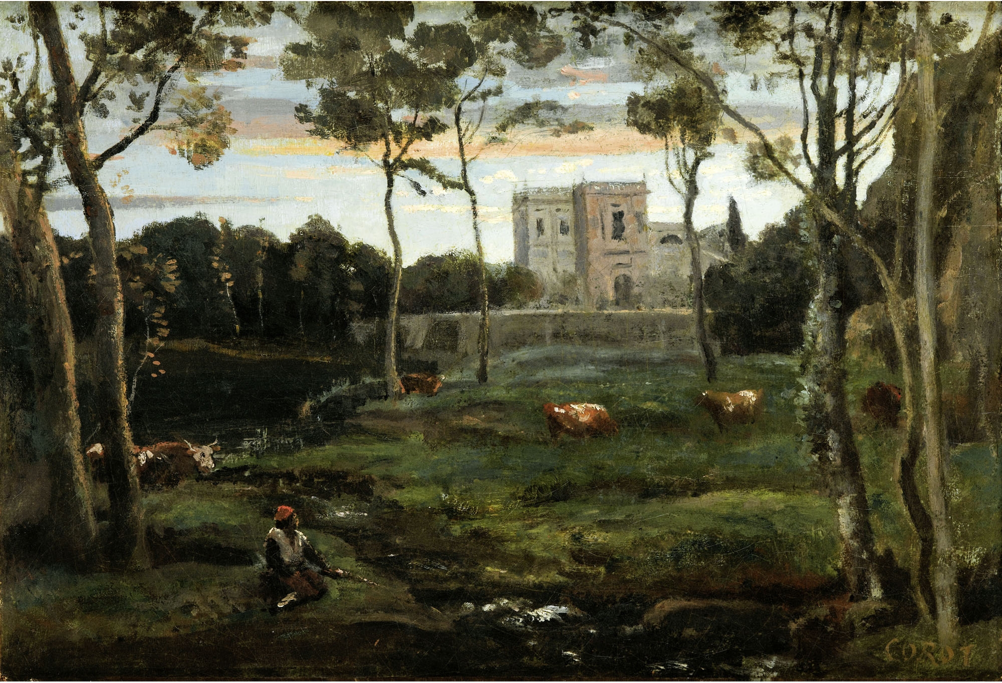0354_Jean-Baptiste-Camille Corot_The park of Villa Doria-Pamphili, Rome 썸네일