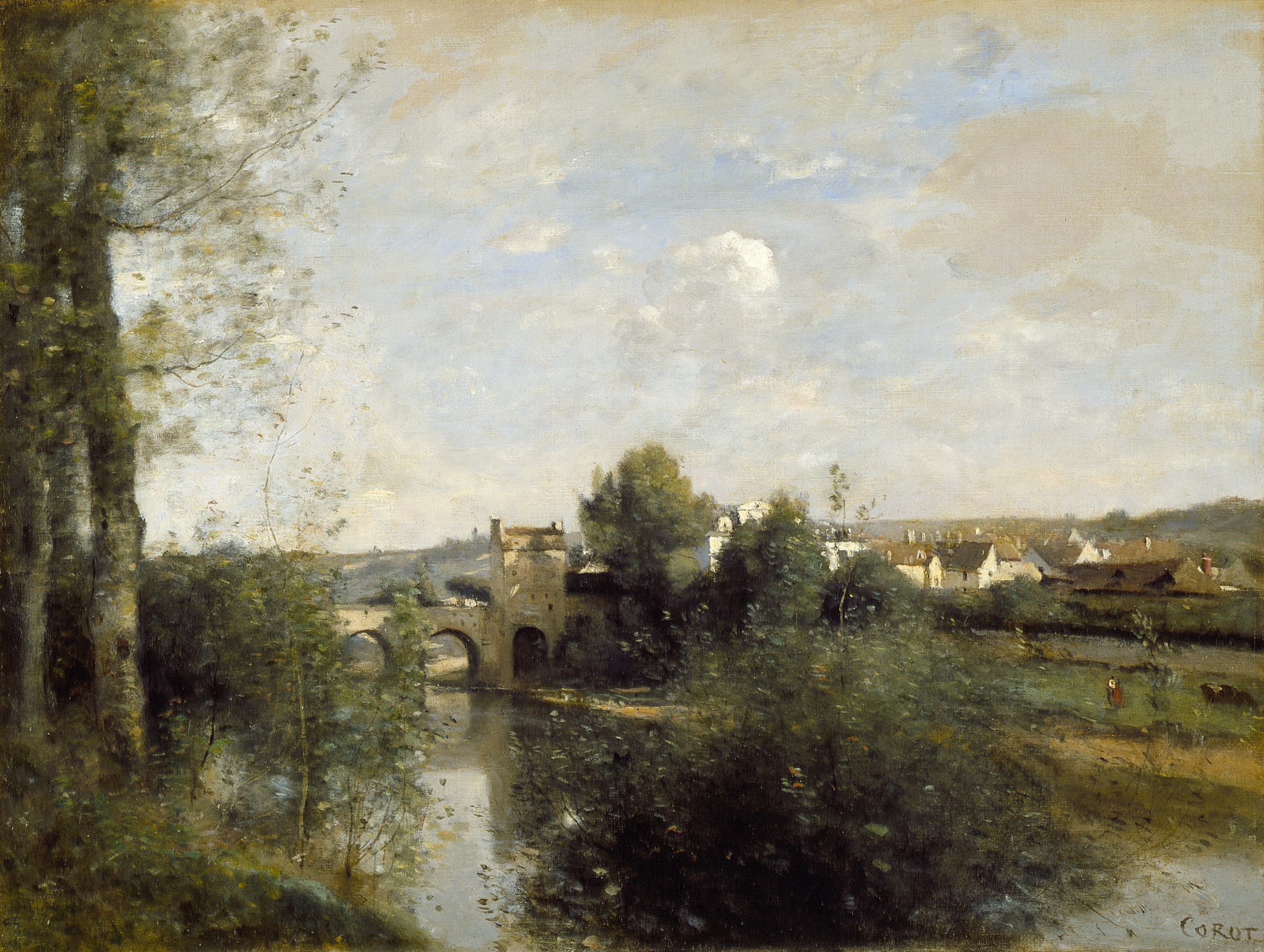0388_Jean-Baptiste-Camille Corot_Seine and Old Bridge at Limay 썸네일