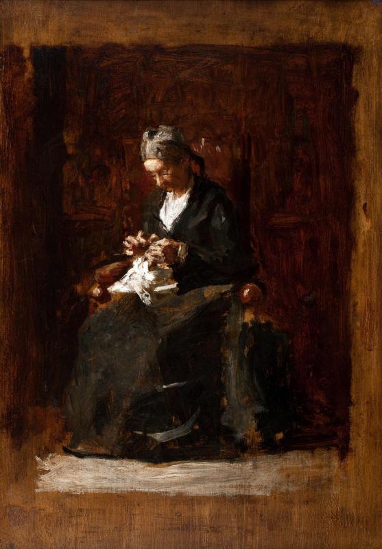 0423_Thomas Cowperthwait Eakins_Old Lady Sewing 썸네일