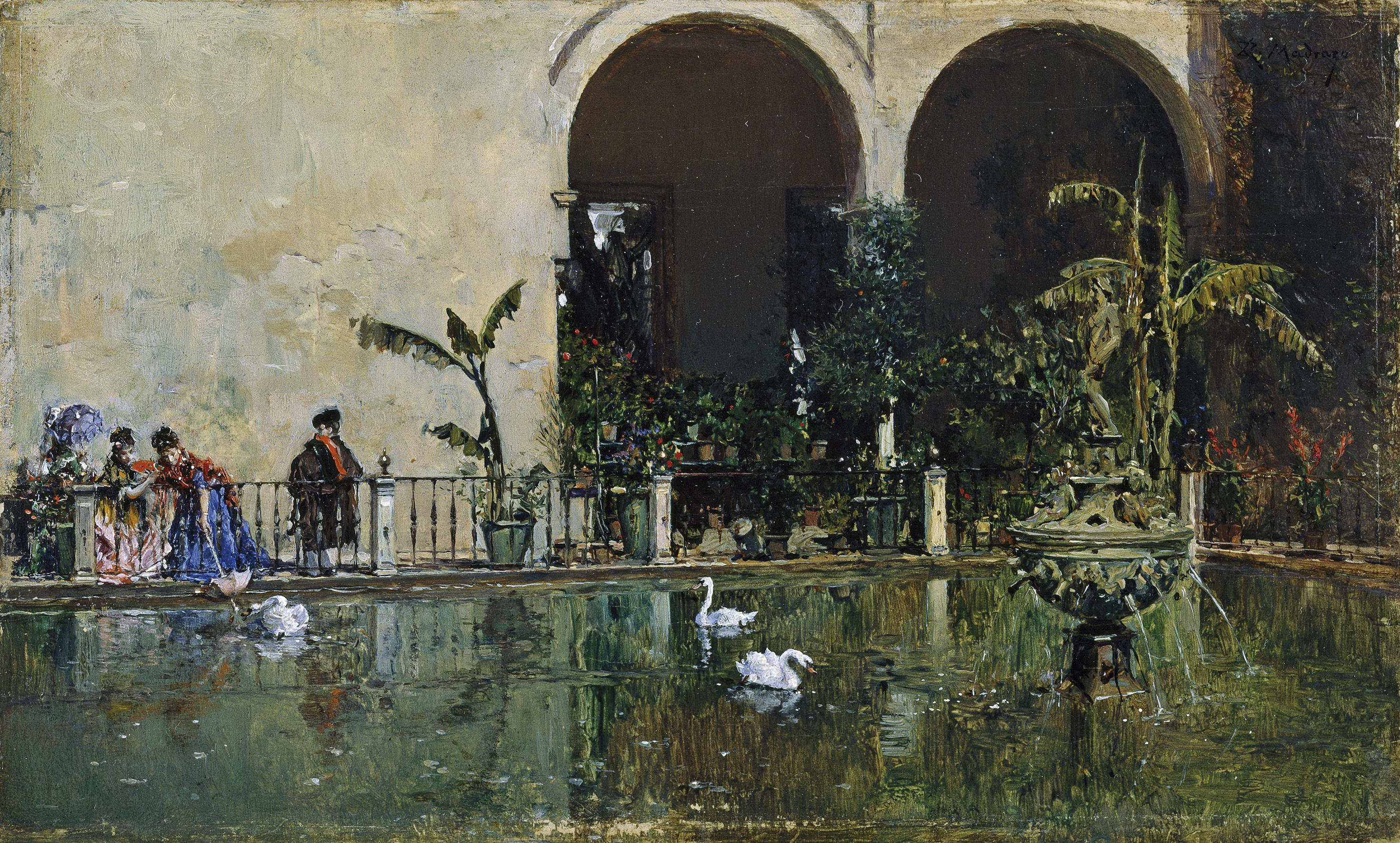 0970_Raimundo de Madrazo y Garreta_Pool in the Gardens of the Real Alcázar, Seville 썸네일