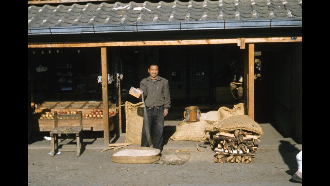 1954년 서울의 쌀과 과일, 장작 등을 파는 가게 썸네일
