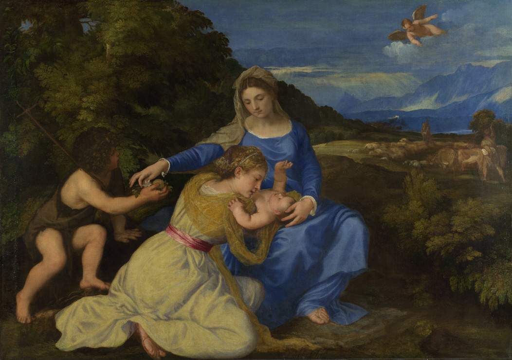 Madonna and Child with Saint John the Baptist and Saint Catherine (The Aldobrandini Madonna) 썸네일