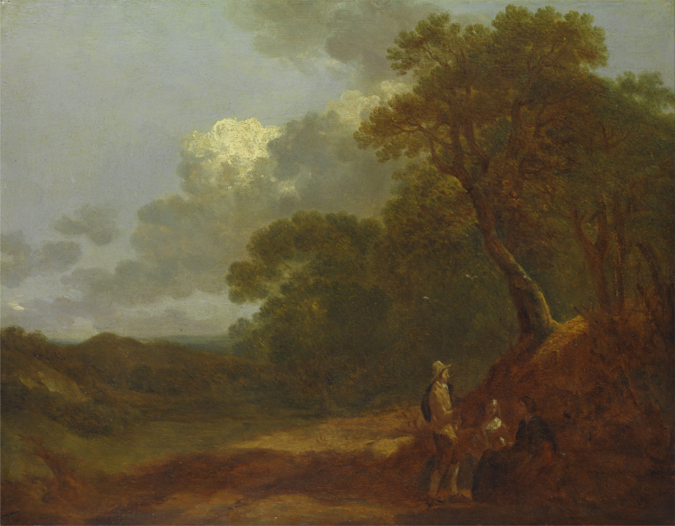 Wooded Landscape with a Man Talking to Two Seated Women 썸네일
