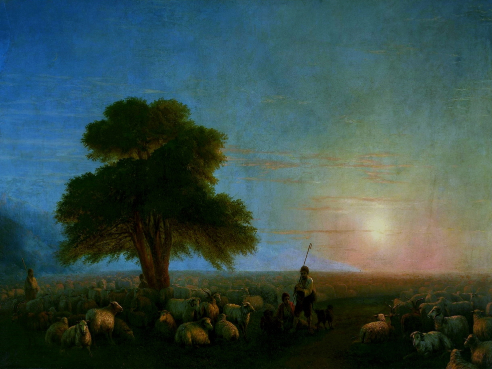 Shepherds with a flock of sheep. 썸네일
