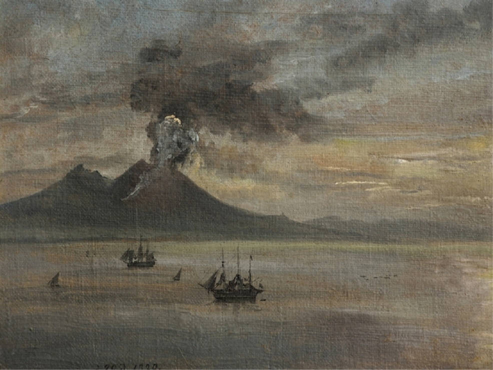 The Neapolitan Coast with Vesuvius in eruption 썸네일
