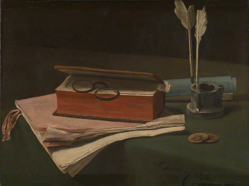 0598_François Bonvin_Still Life with Book, Papers and Inkwell 썸네일