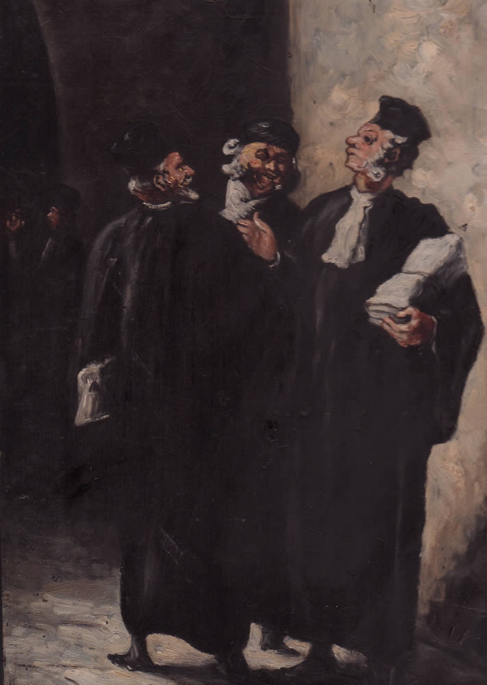 0172_Honore Daumier_three lawyers talking to each other 썸네일