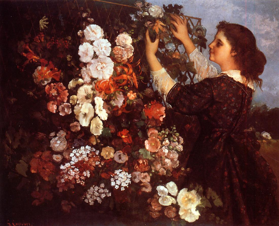 0014_Gustave Courbet_The Trellis, also known as Young Woman Arranging Flowers, 썸네일