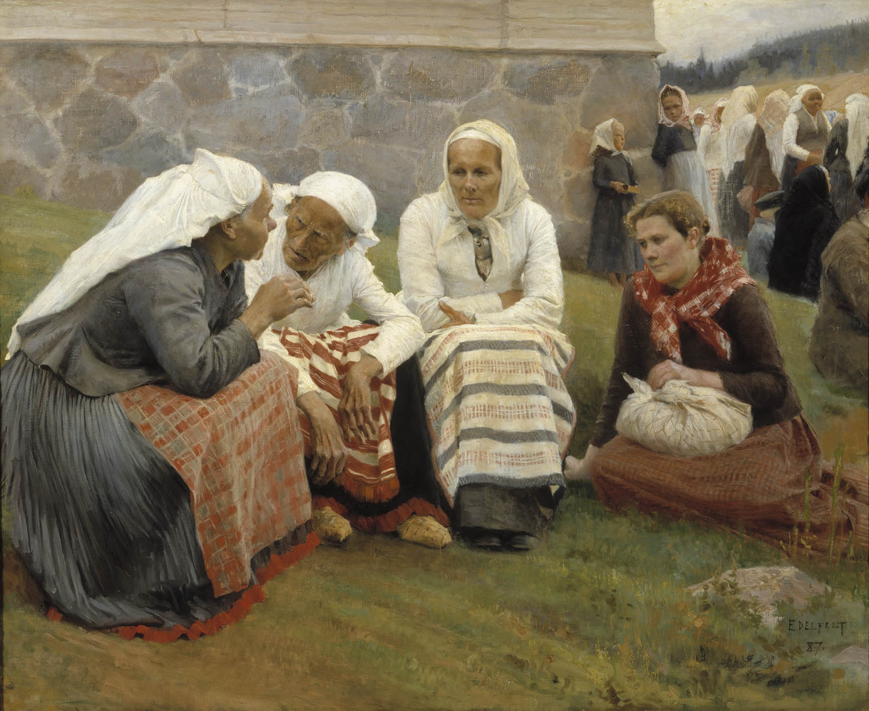 1017_Albert Edelfelt_Women outside the Church at Ruokolahti 썸네일