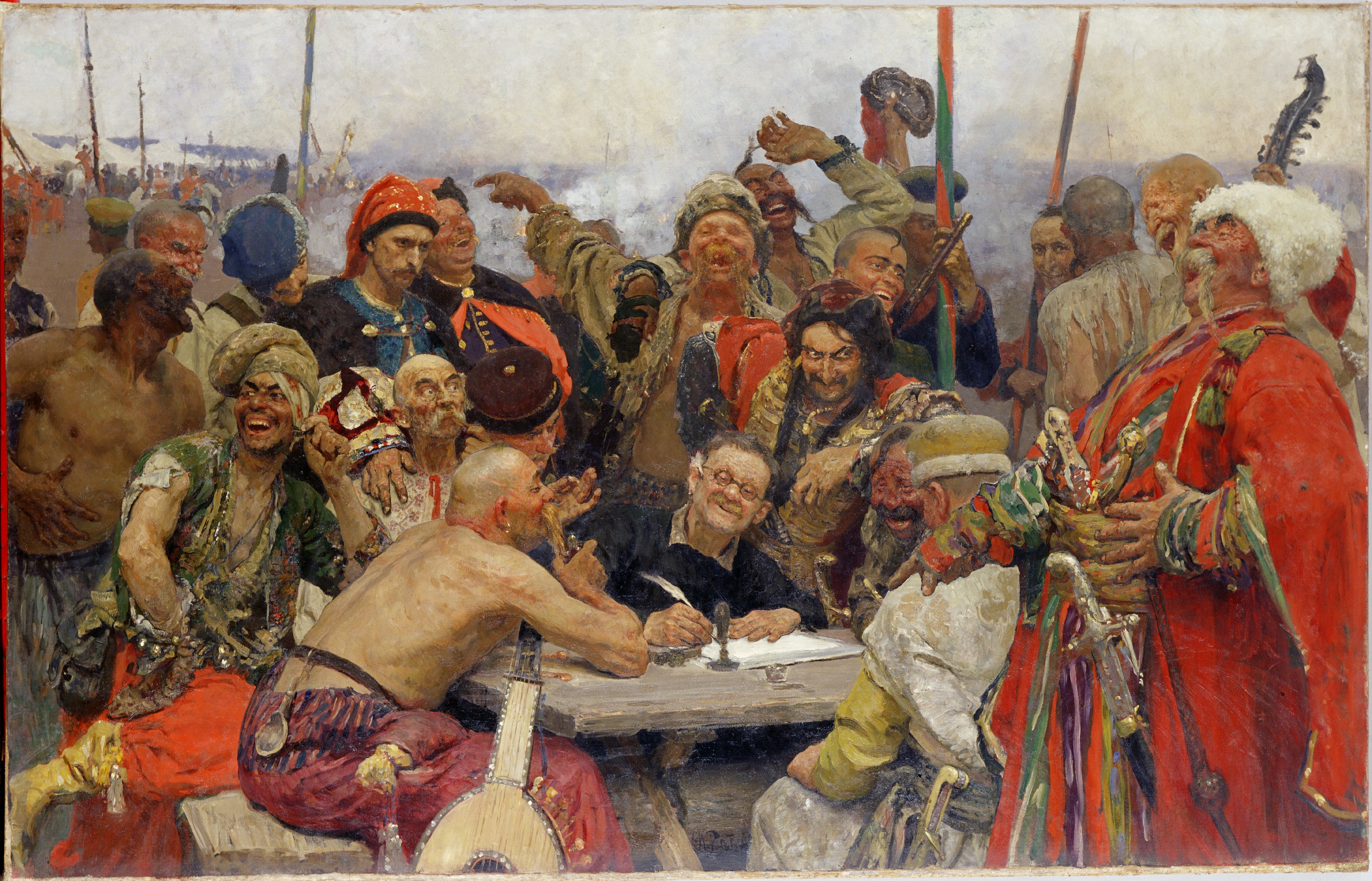 0256_Ilya Yefimovich Repin_The Reply of the Zaporozhian Cossacks to Sultan of Turkey. 썸네일
