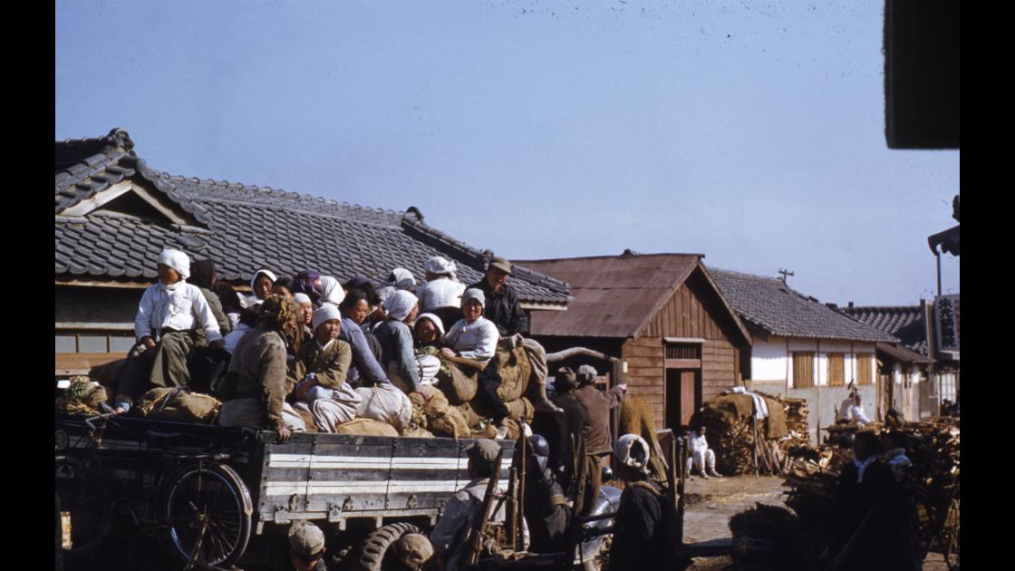 1952년 부산 중구 부평동 땔감시장과 트럭을 타고 이동하는 야채 노점상들 썸네일