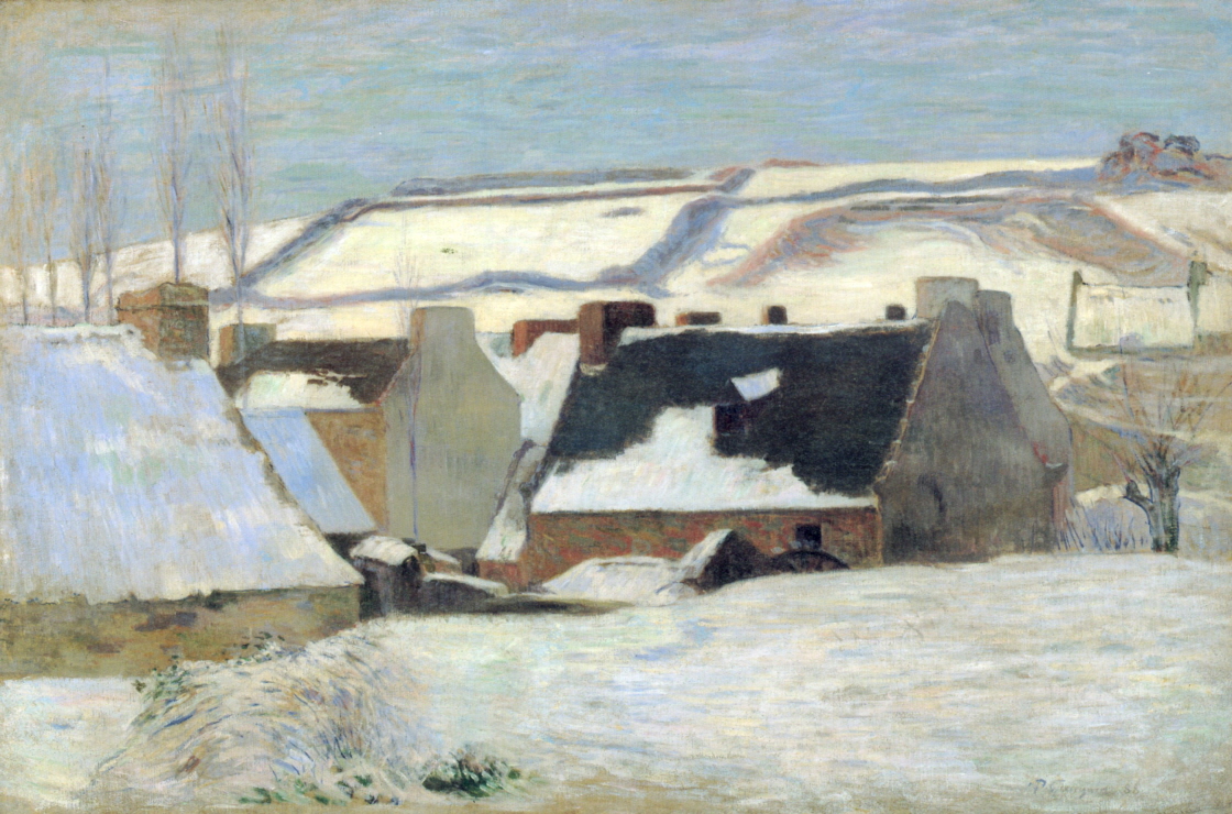 Bretonisches Dorf im Schnee 썸네일