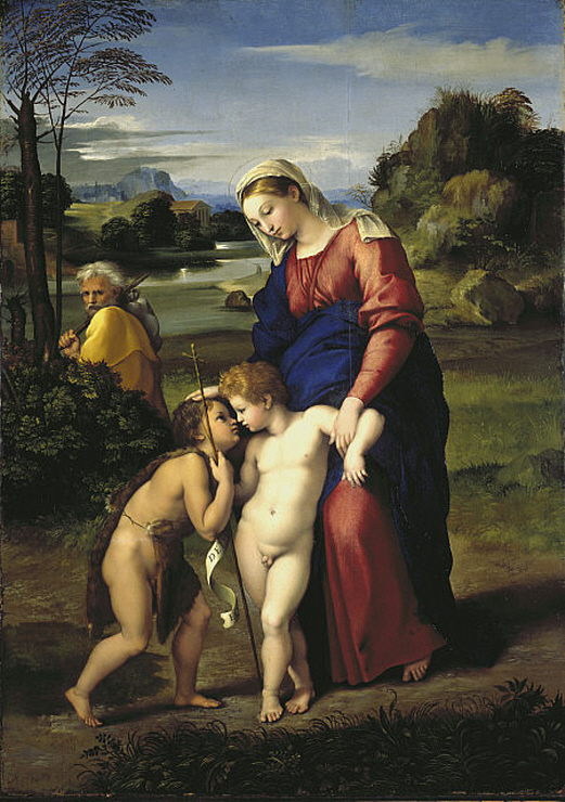 The Holy Family Meeting the Infant St John the Baptist ('The Madonna del Passeggio') 썸네일