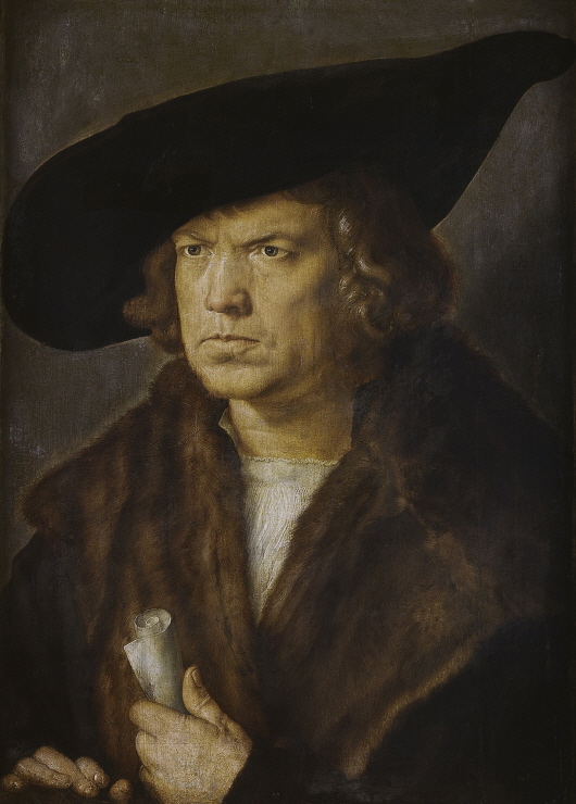Portrait of a Man with Beret and Scroll 썸네일