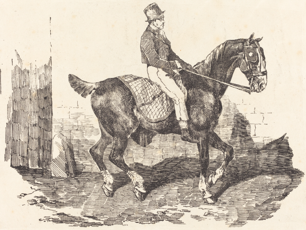 Groom Mounted on a Carriage-Horse (Cheval de carrosse monte par un palfrenier) 썸네일