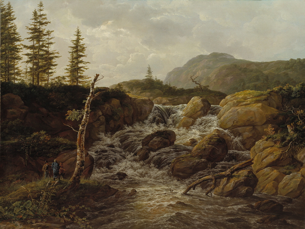 Mountainous Landscape with a Waterfall, Norway 썸네일