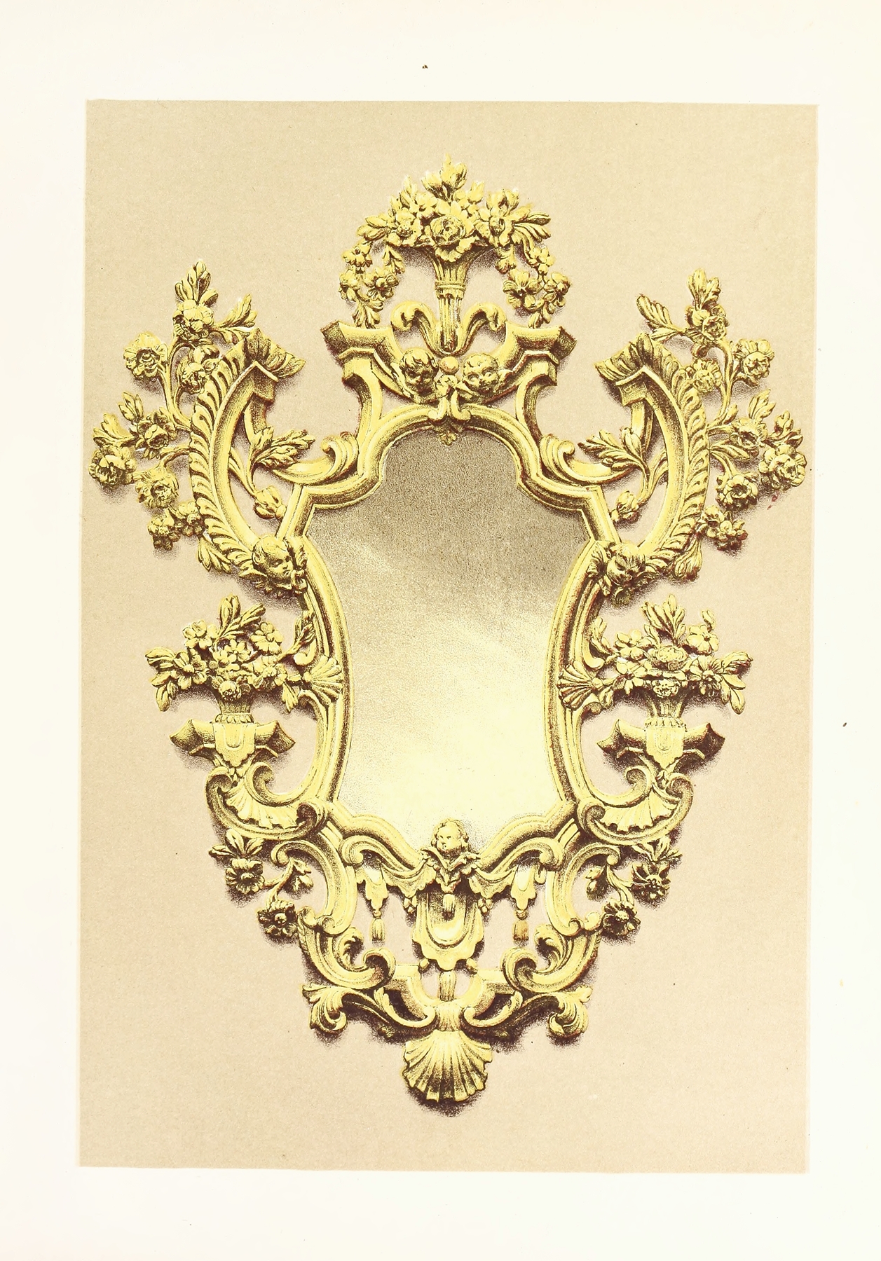 Small Mirror Frame, in Carved and Gilded Wood. Venetian 썸네일