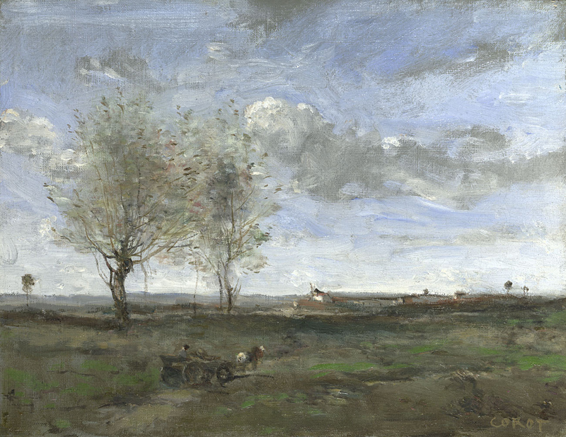 0394_Jean-Baptiste-Camille Corot_A wagon in the plains of artois 썸네일