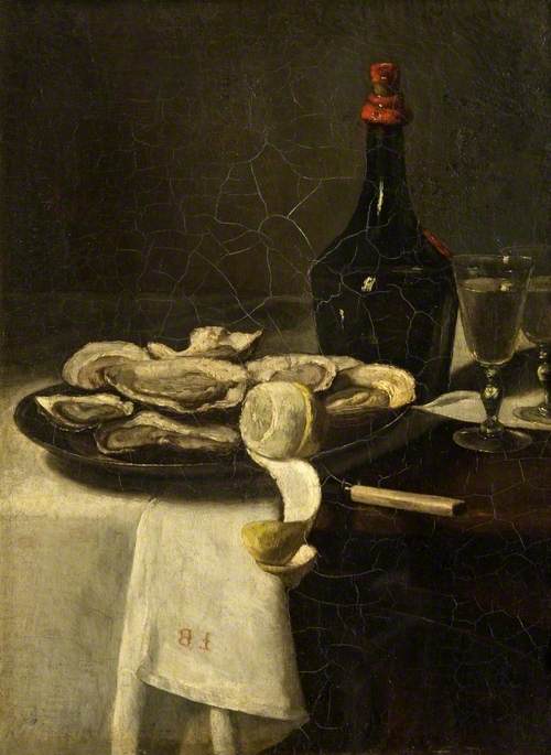 0606_François Bonvin_Still Life with Oysters, a Wine Bottle and a Glass of Wine 썸네일