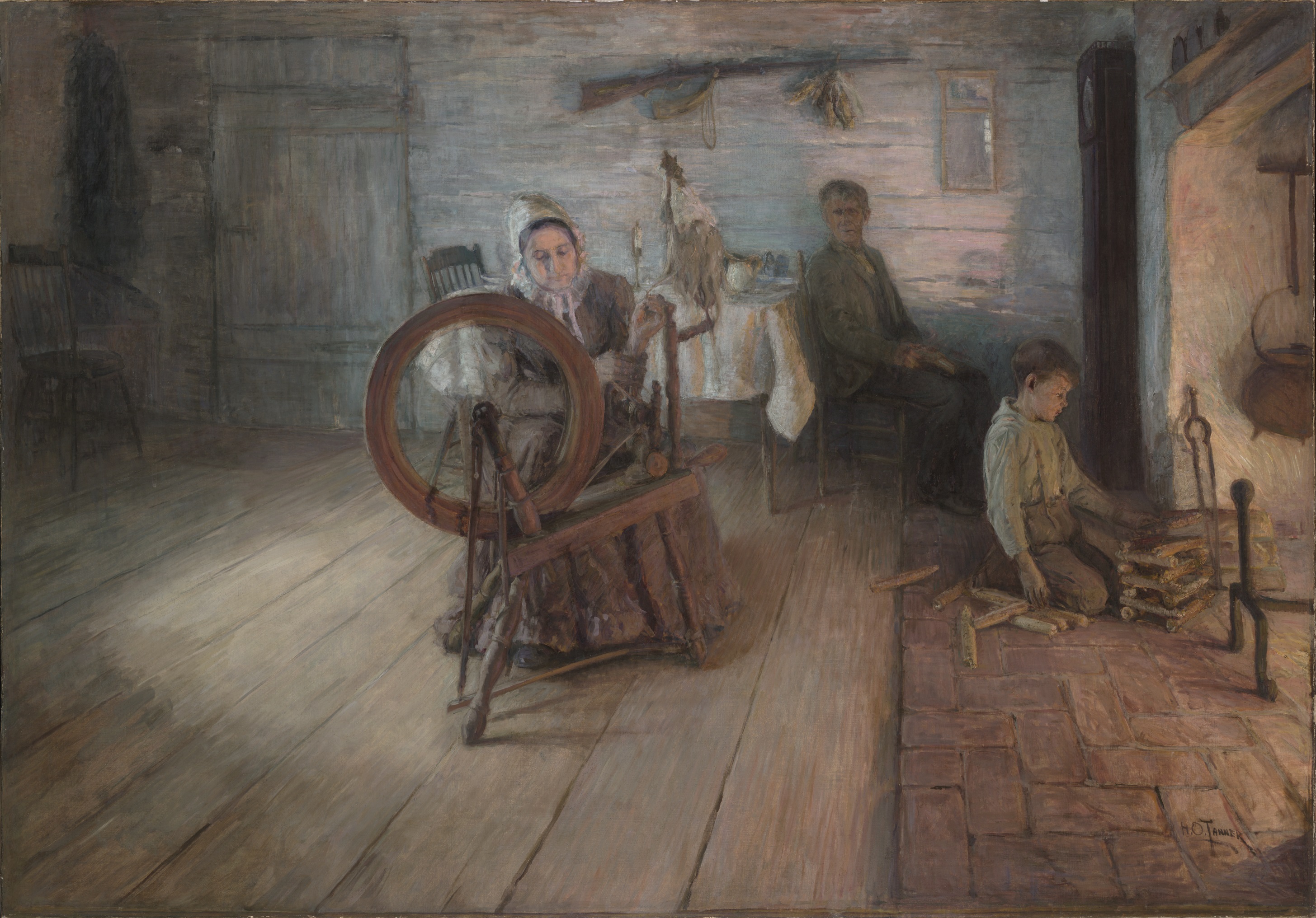 0885_Henry Ossawa Tanner_Spinning By Firelight–The Boyhood of George Washington Gray 썸네일